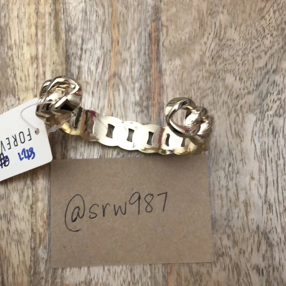 Forever 21 Gold Plated Link Cuff Bracelet